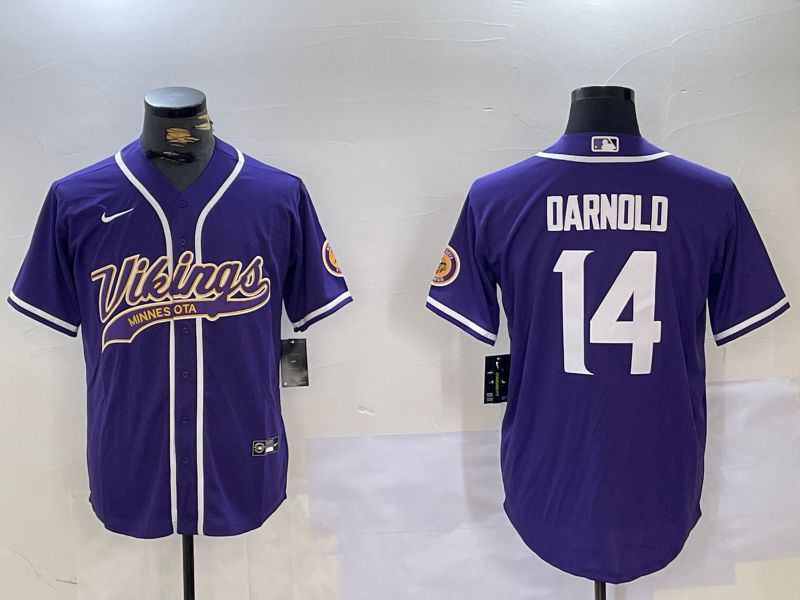 Men Minnesota Vikings #14 Darnold Purple Joint Name 2024 Nike Limited NFL Jersey style 1->minnesota vikings->NFL Jersey